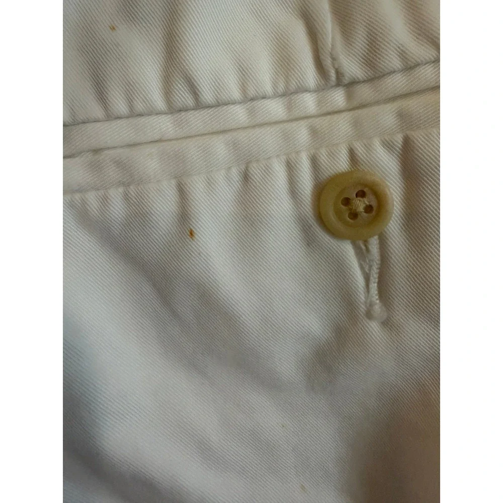 Polo Ralph Lauren Mens White Pleated Chino Pants Straight Leg Cotton 38X34